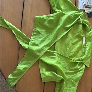 Bright Green Wrap Top